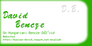 david bencze business card